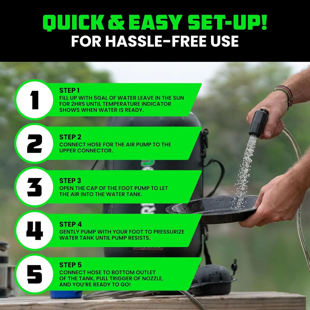 Rhino USA 5 Gallon Portable Shower Kit