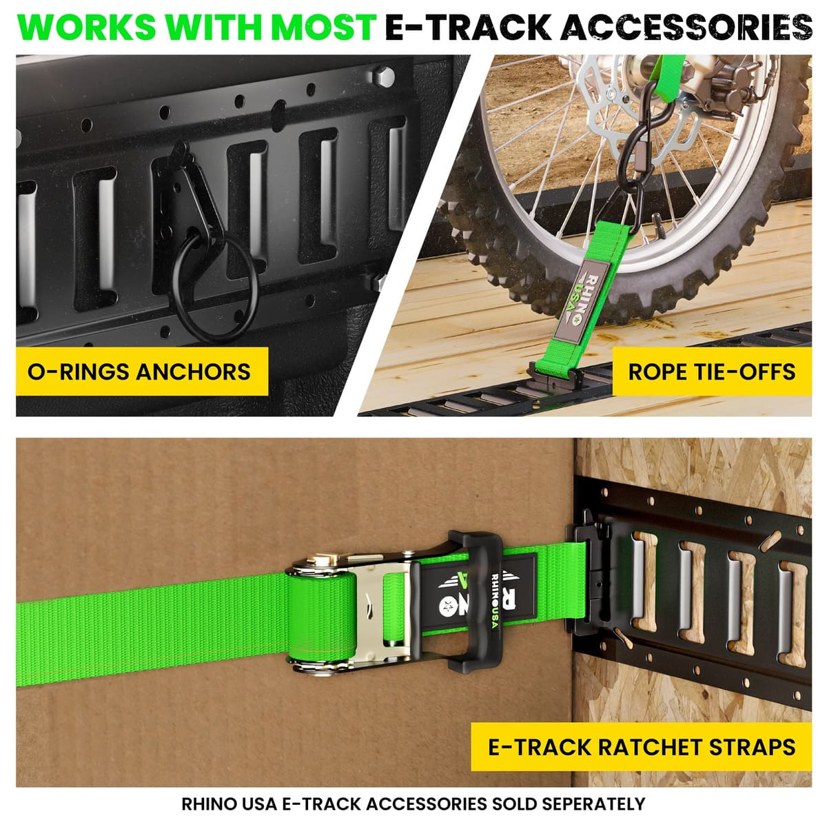 Rhino USA 5ft E-Track Tie-Down Rails