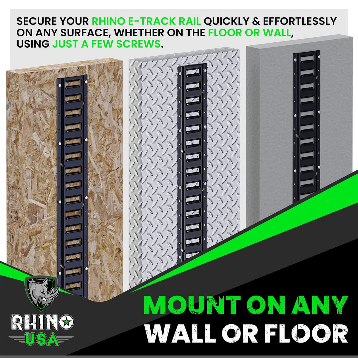 Rhino USA 5ft E-Track Tie-Down Rails