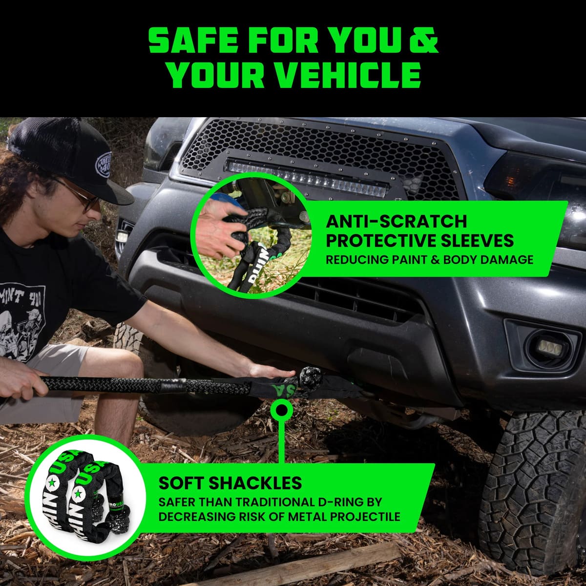 Rhino USA 7/8" x 30' Kinetic Rope Recovery Kit