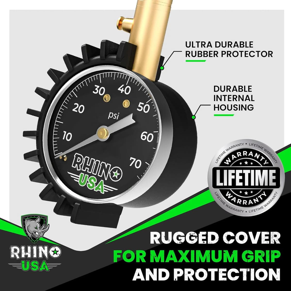 Rhino USA 75 PSI Tire Pressure Gauge