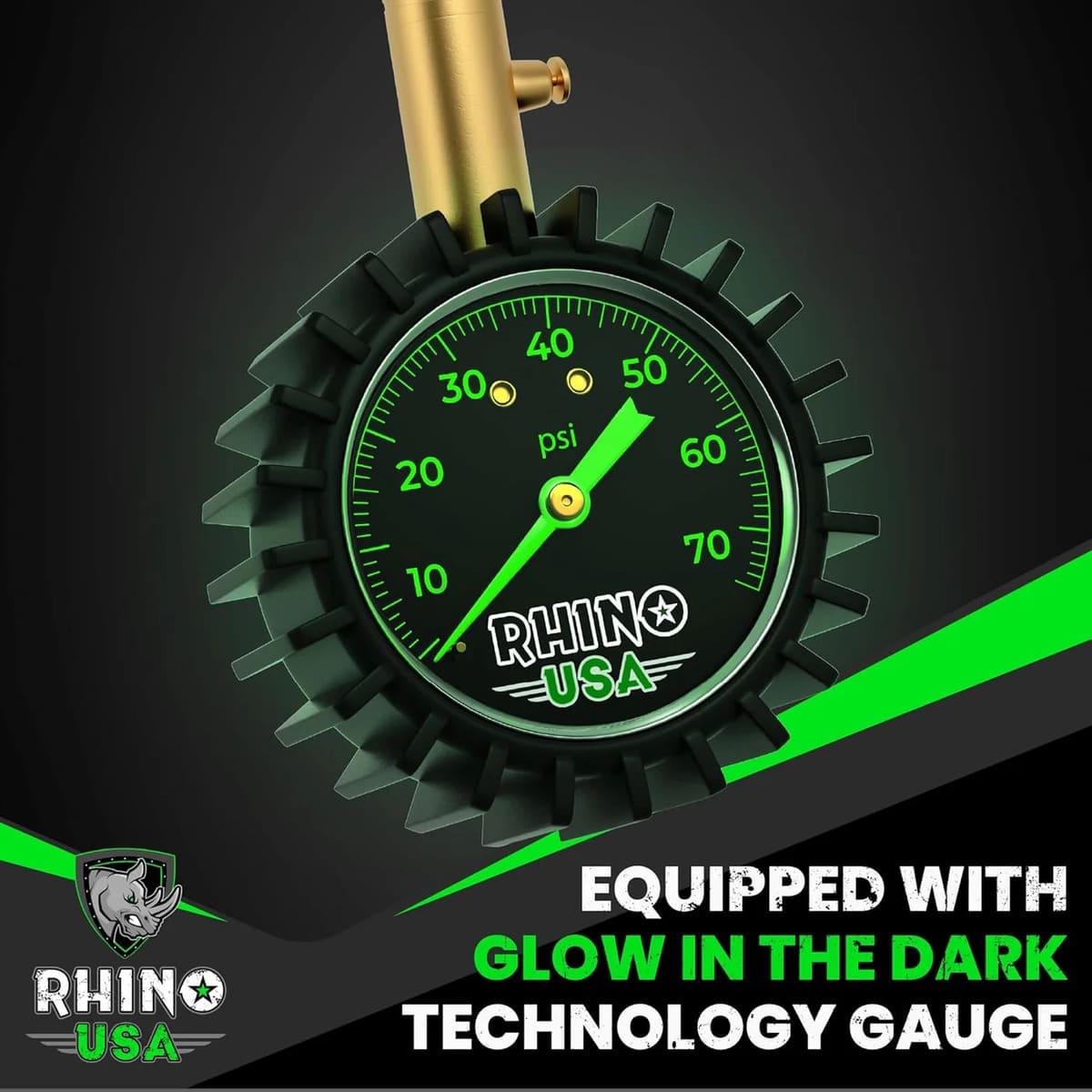 Rhino USA 75 PSI Tire Pressure Gauge