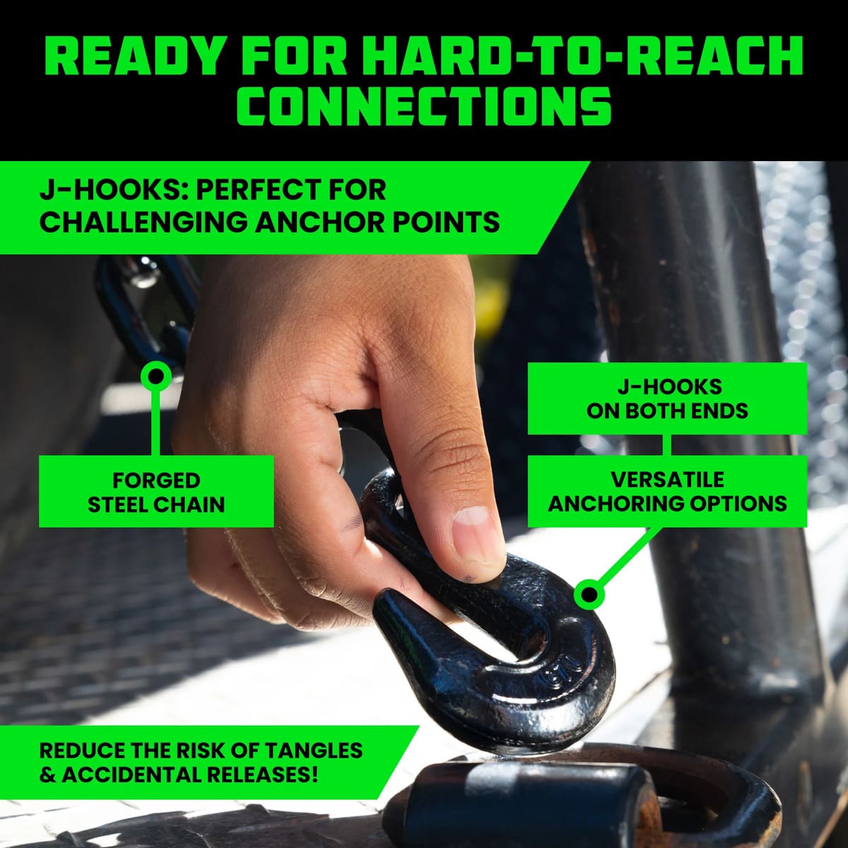 Rhino USA Car J-Hooks Tie-Down Lasso Straps