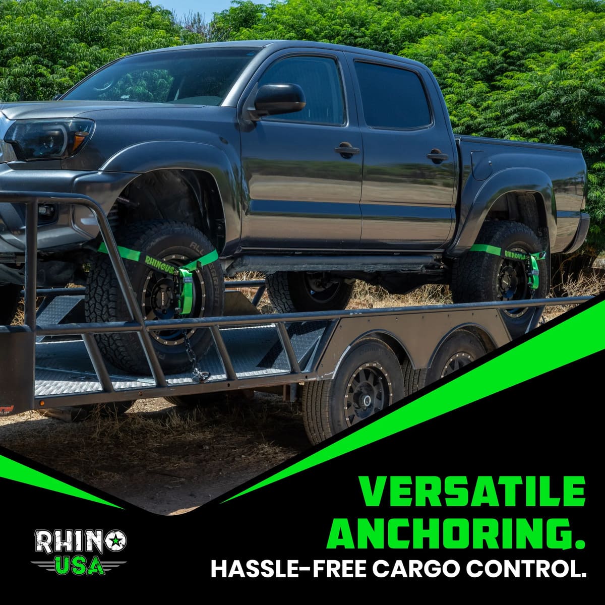 Rhino USA Car J-Hooks Tie-Down Lasso Straps