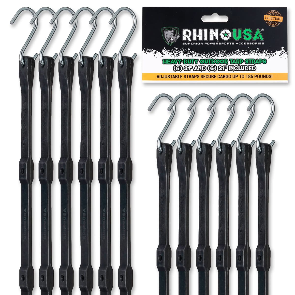 Rhino USA Heavy-Duty Tarp Straps