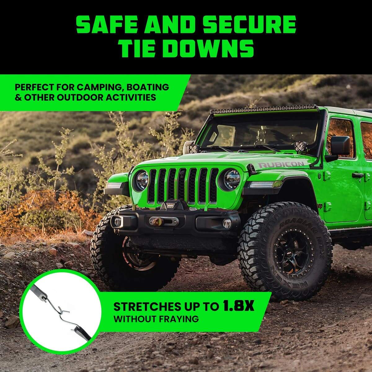 Rhino USA Heavy-Duty Tarp Straps