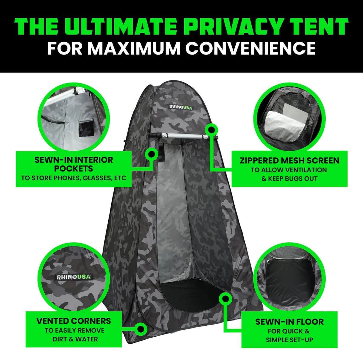 Rhino USA Outdoor Pop-Up Privacy Tent