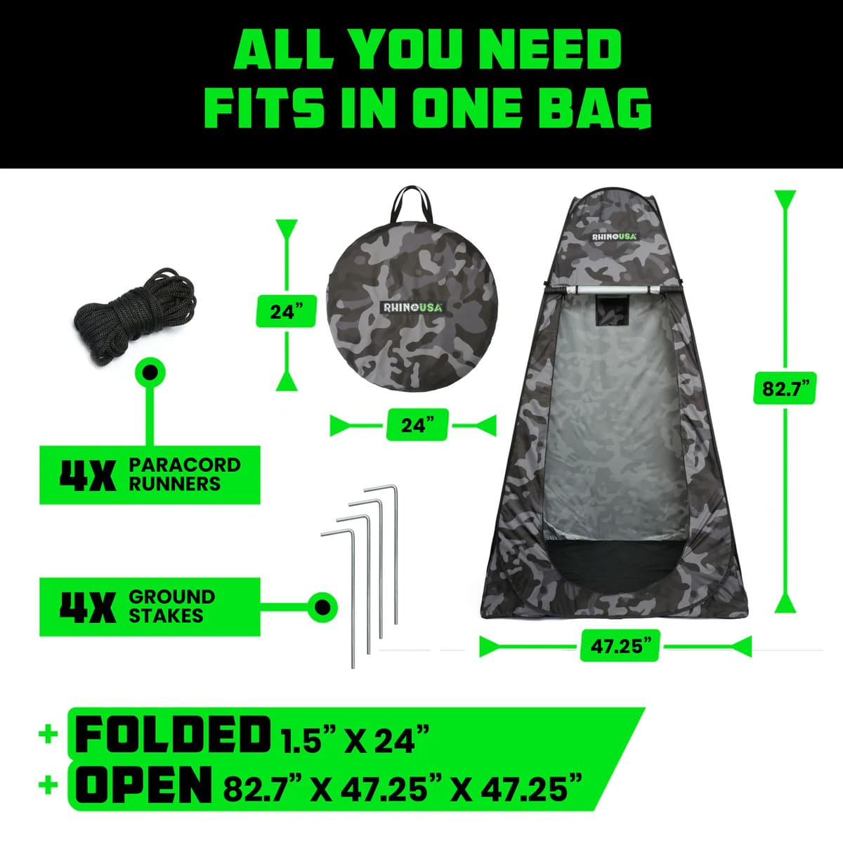 Rhino USA Outdoor Pop-Up Privacy Tent