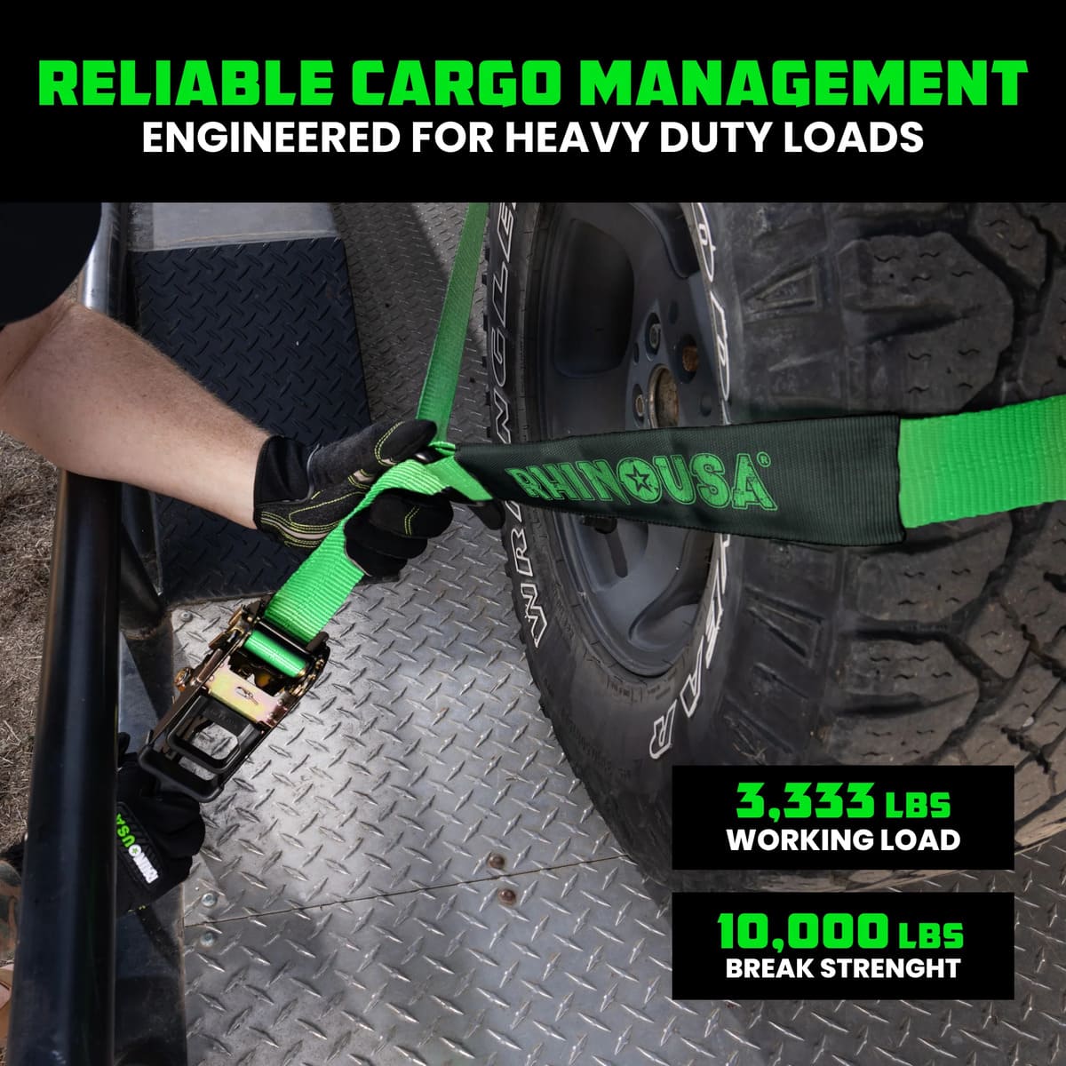 Rhino USA Snap-Hooks Car Tie-Down Lasso Straps