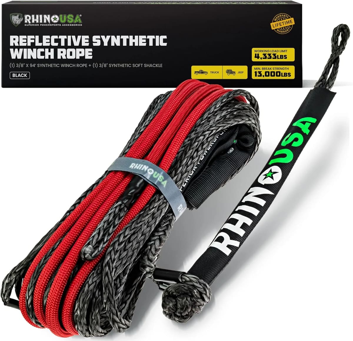 Rhino USA Synthetic Winch Rope