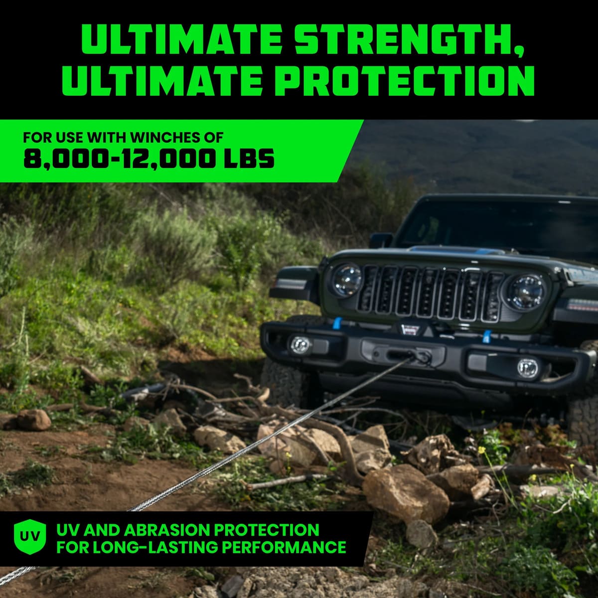 Rhino USA Synthetic Winch Rope