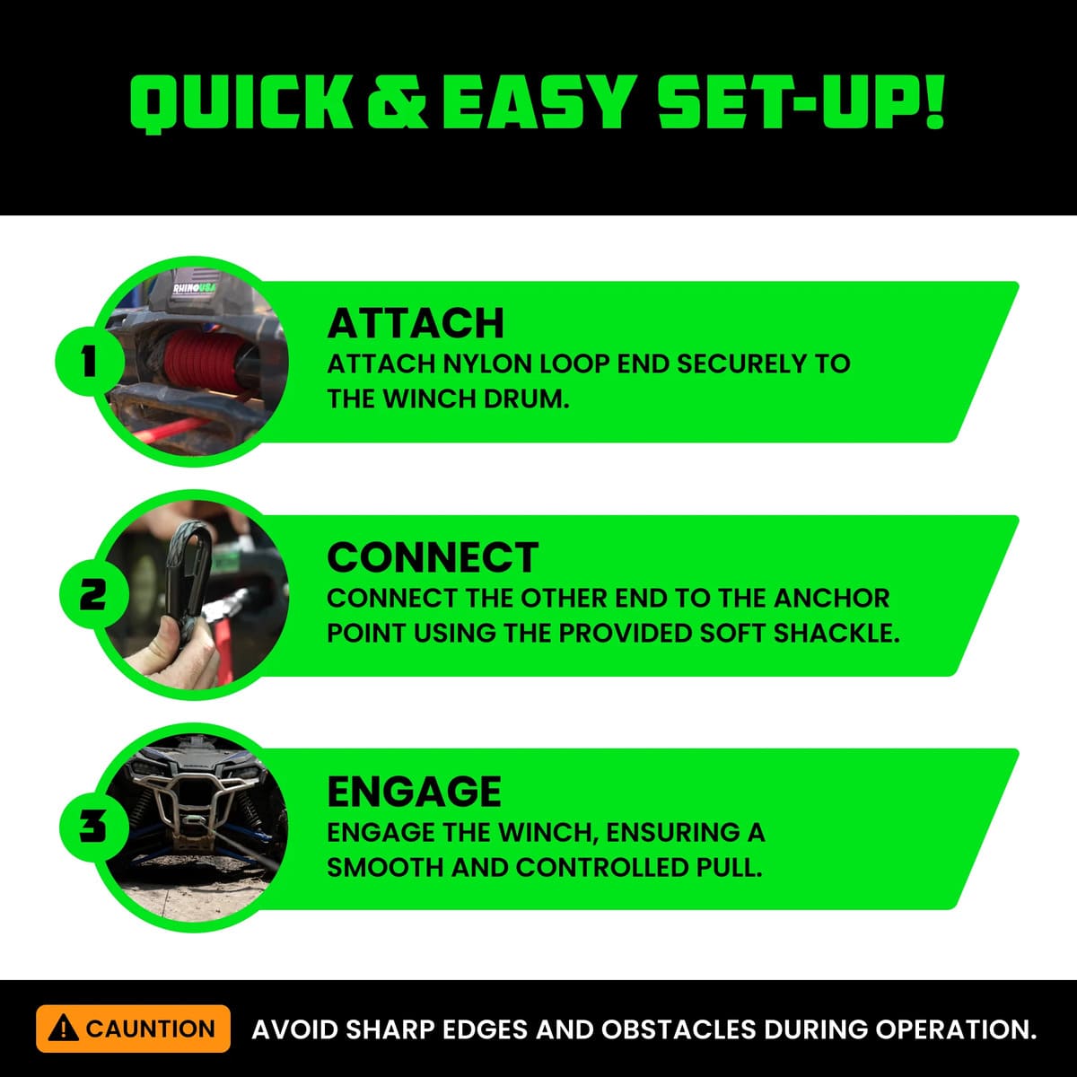 Rhino USA Synthetic Winch Rope