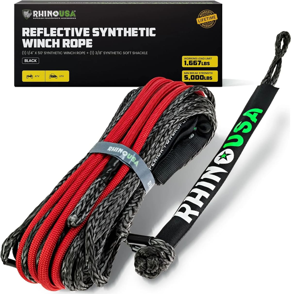 Rhino USA Synthetic Winch Rope
