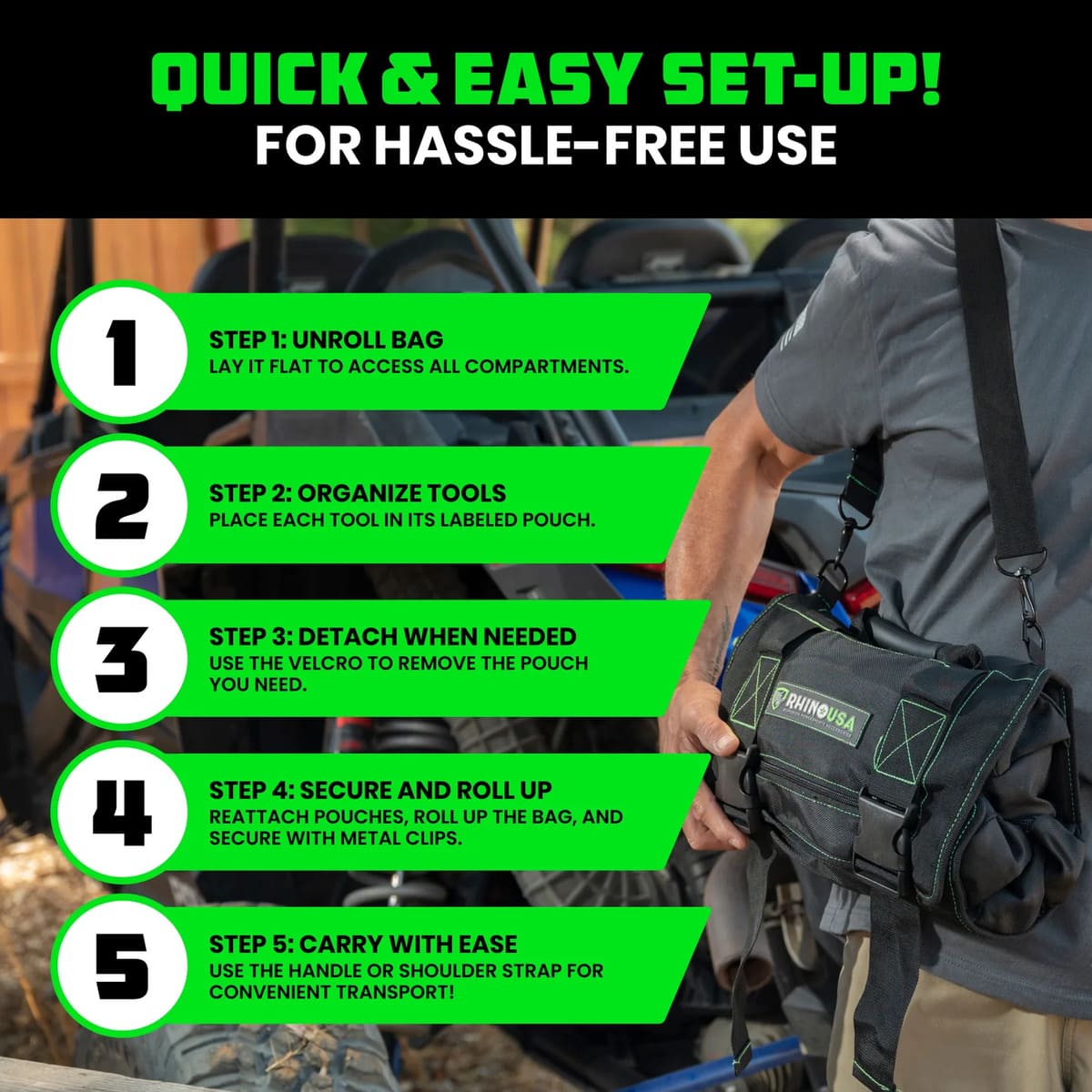 Rhino USA Ultimate UTV 4x4 Tool Organizer