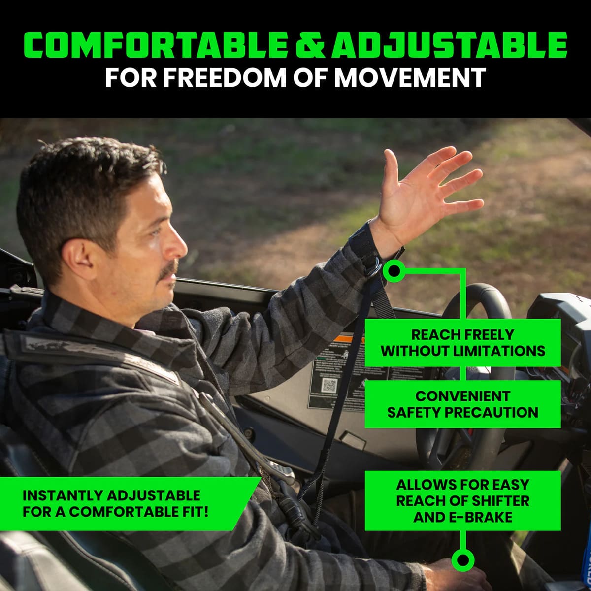 Rhino USA UTV Safety Wrist Restraints - Pair