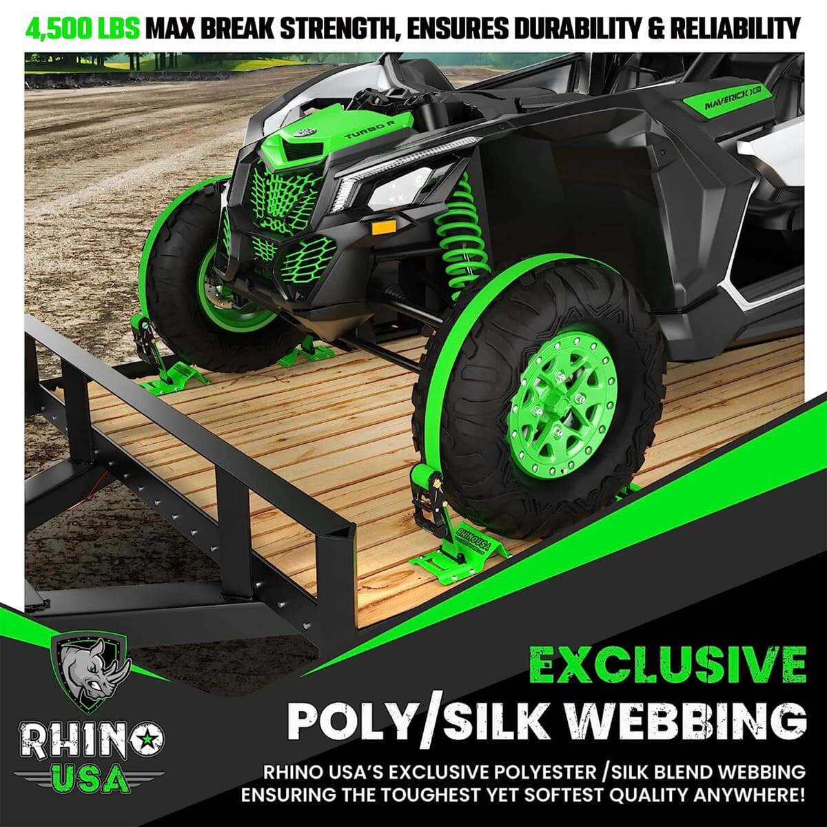 Rhino USA UTV Wheel Chock Tie-Down Kit