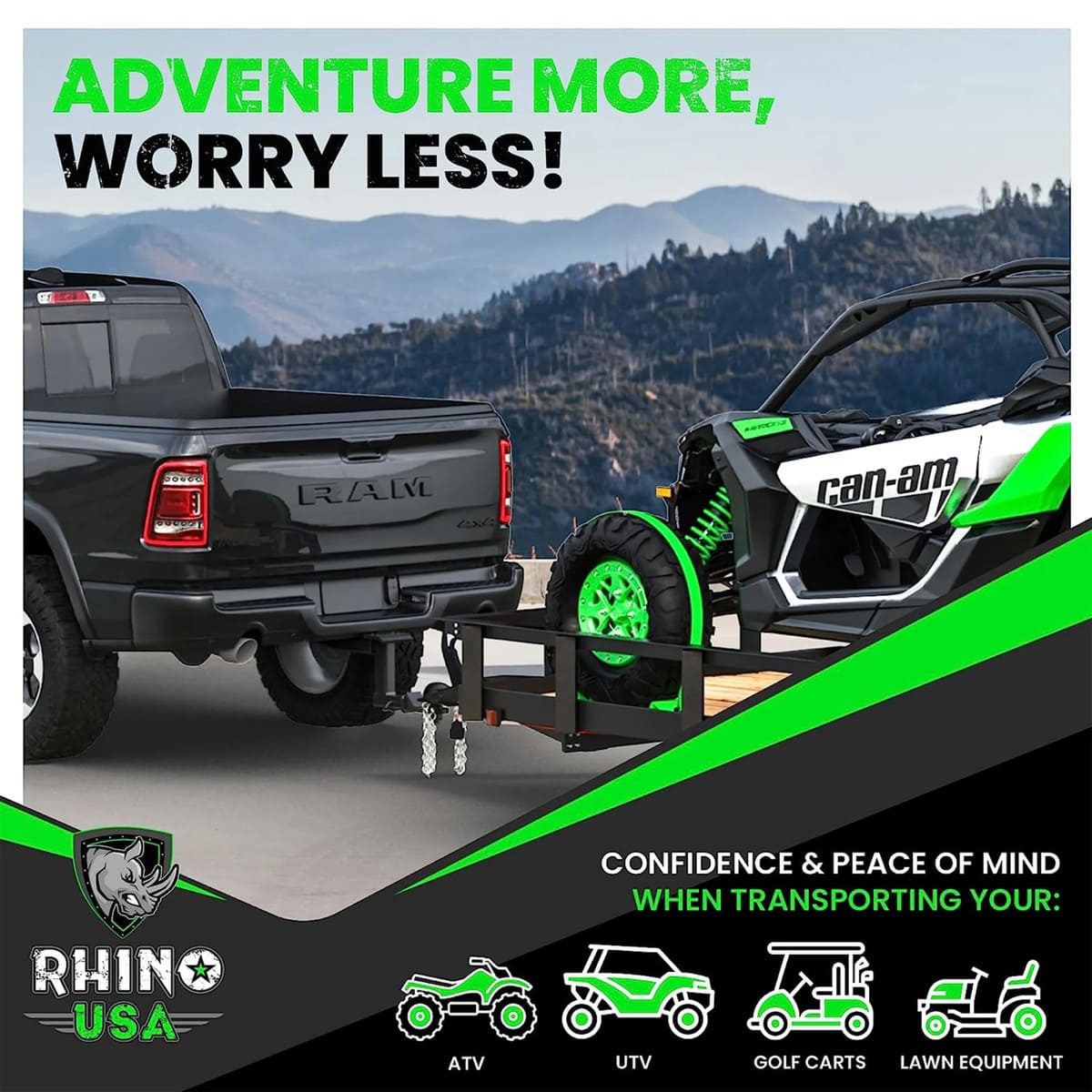 Rhino USA UTV Wheel Chock Tie-Down Kit
