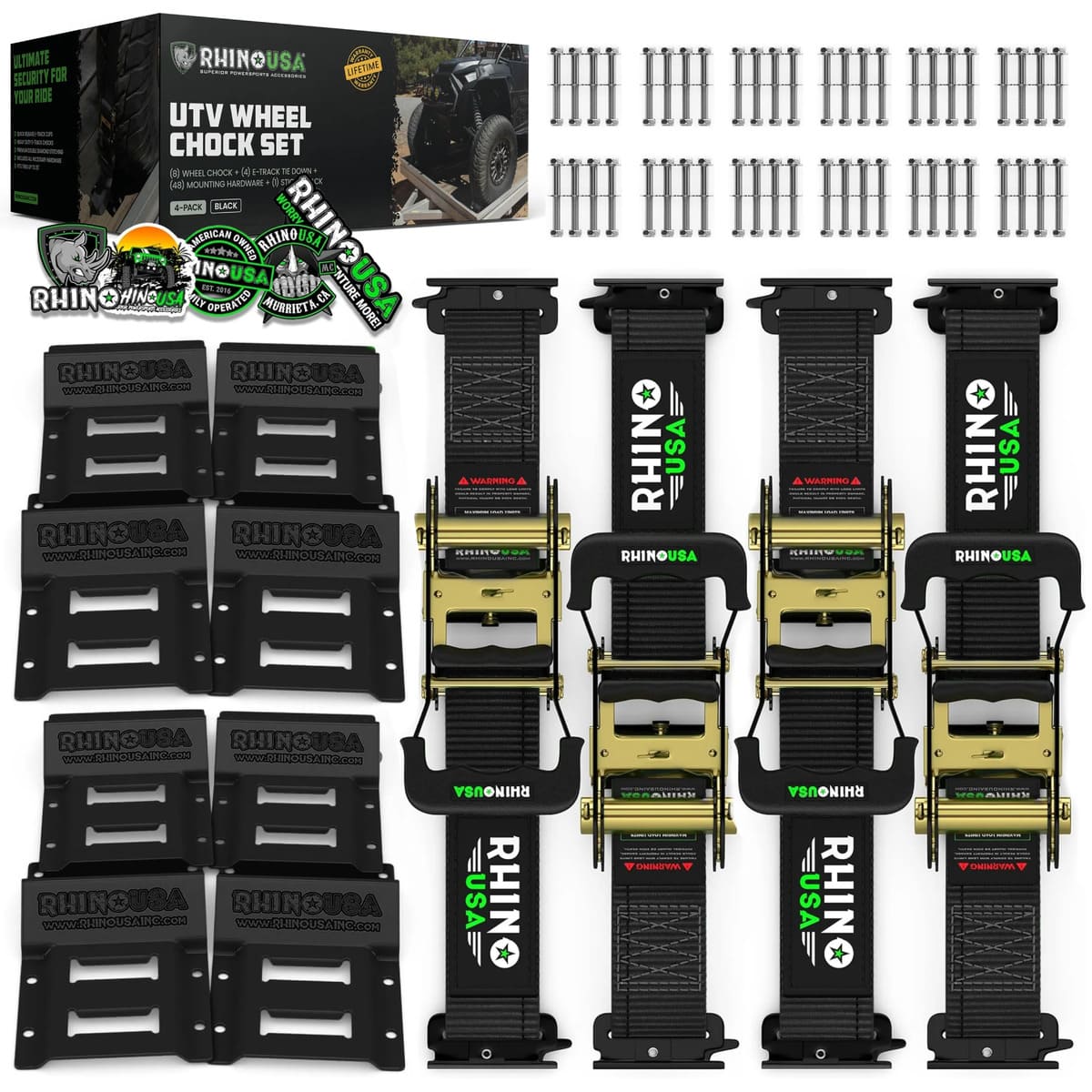 Rhino USA UTV Wheel Chock Tie-Down Kit