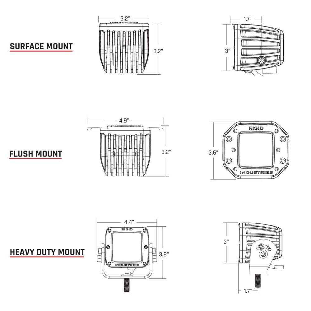 Rigid D-Series PRO Hyperspot Surface Mount Pod Light - Pair