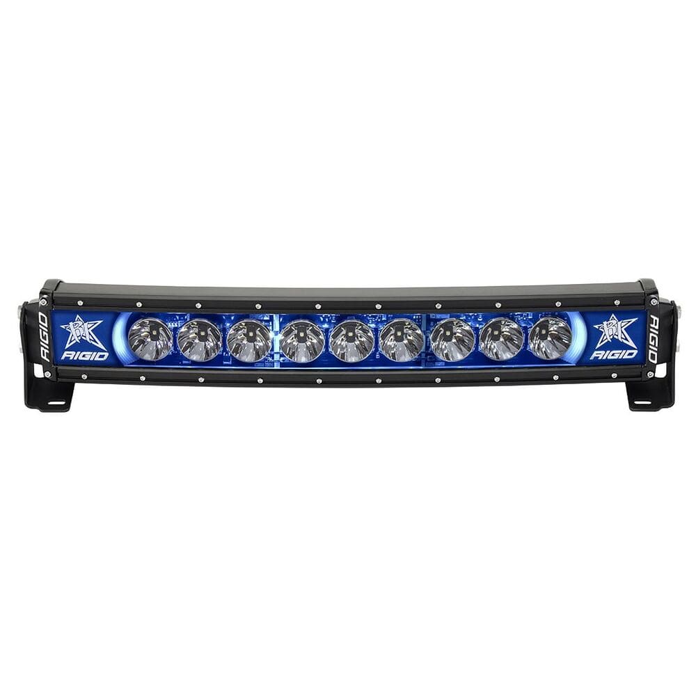 Rigid Radiance+ Curved 20" Broad Spot Surface Mount Light Bar w/ Blue Backlight