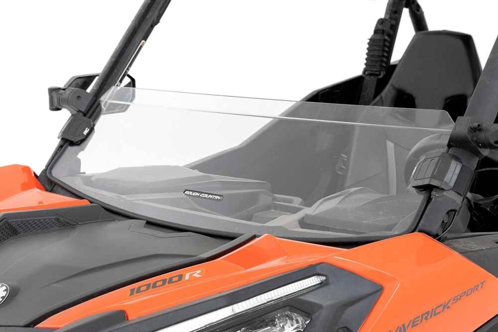 Rough Country Can-Am Maverick Sport Scratch Resistant Half Windshield