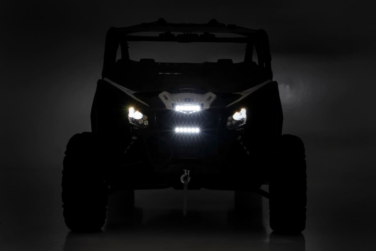 Rough Country Can-Am Maverick X3 6" Black Slimline Grille Mount LED Light Kit