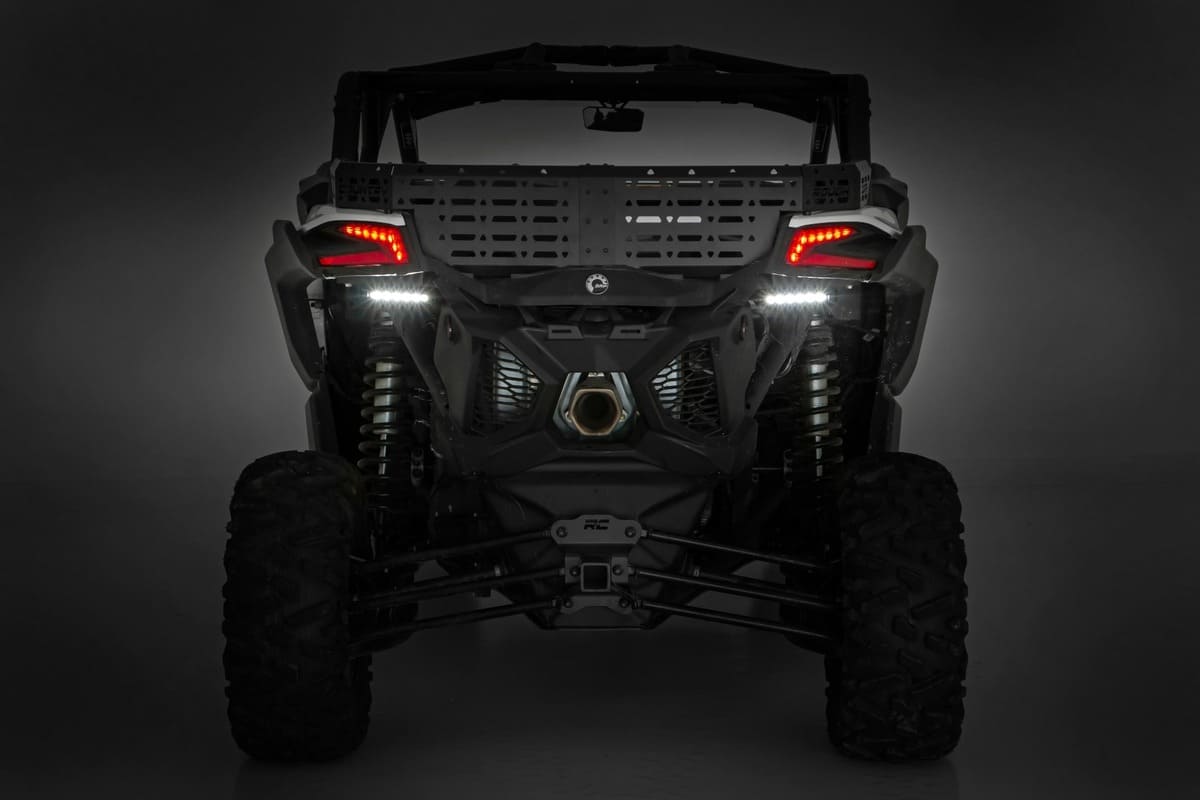 Rough Country Can-Am Maverick X3 6" Black Slimline Pair Tail Light Mount LED Light Kit