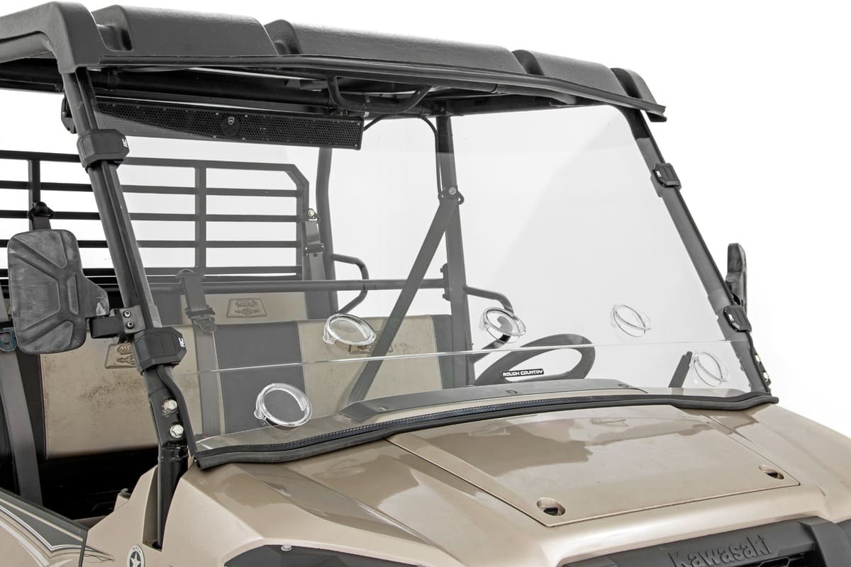 Rough Country Kawvasaki Mule Scratch Resistant Vented Full Windshield