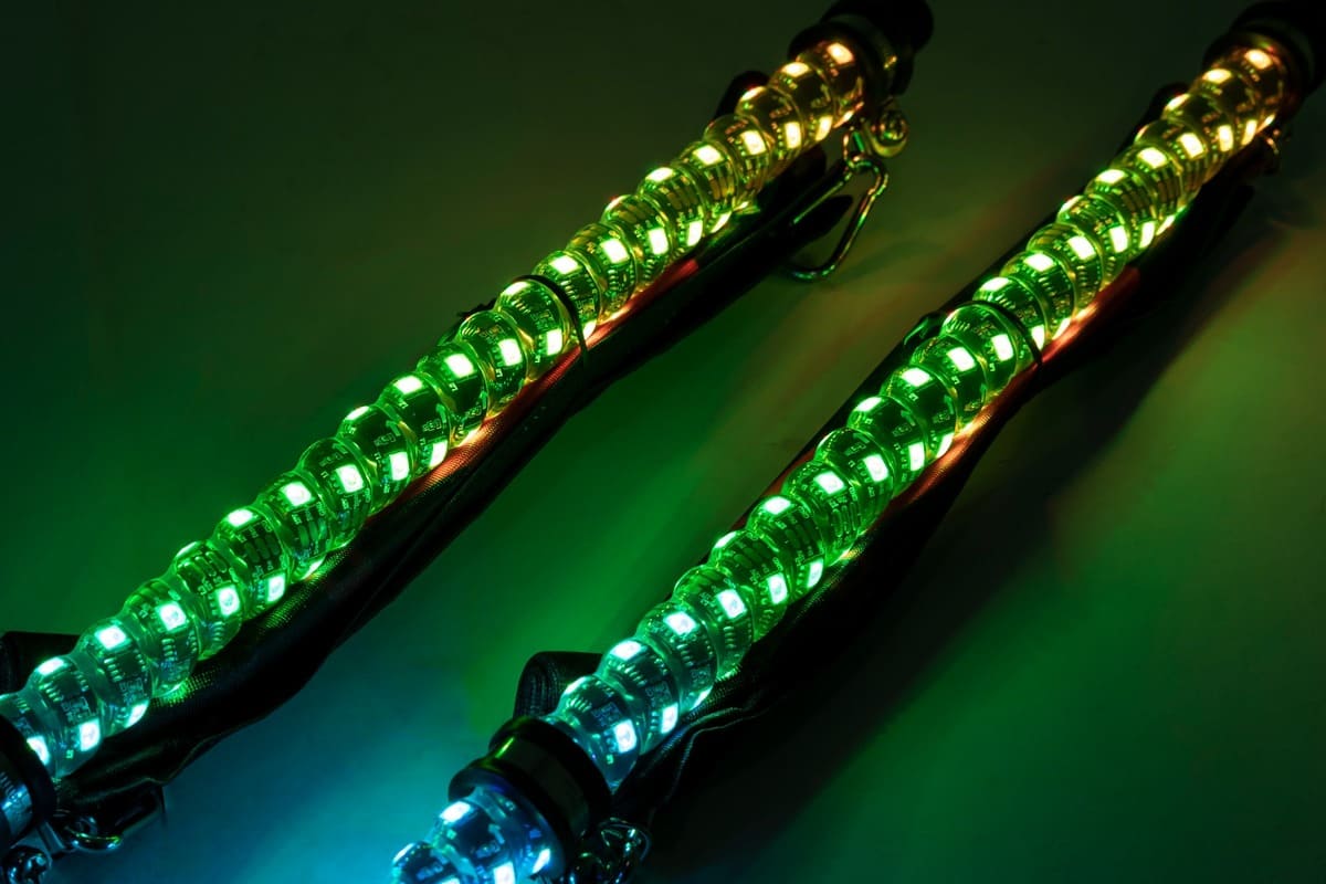 Rough Country Multi-Color 2 ft LED Light Whip Kit - 2-pc