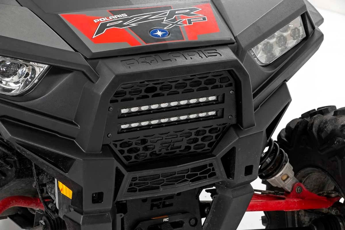 Rough Country Polaris RZR XP 1000 10" Black Slimline LED Pair Grille Kit