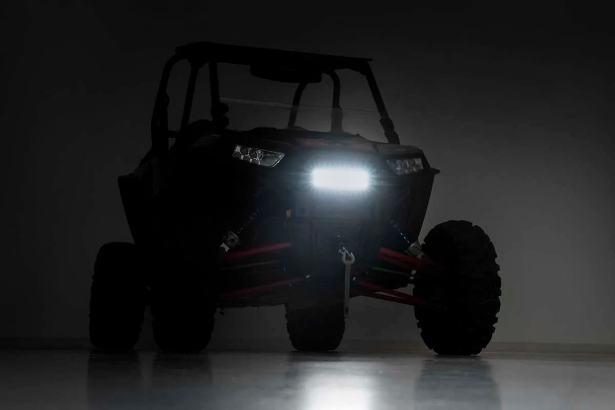 Rough Country Polaris RZR XP 1000 10" Black Slimline LED Pair Grille Kit