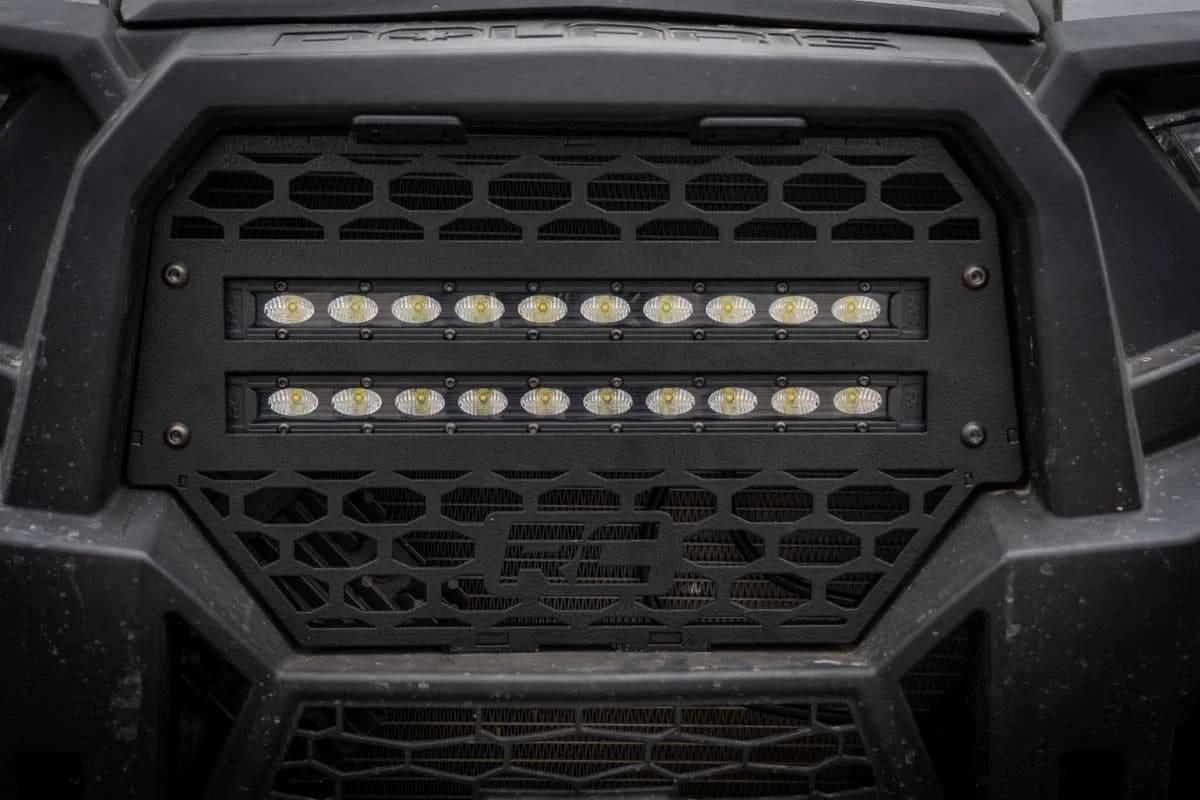 Rough Country Polaris RZR XP 1000 10" Black Slimline LED Pair Grille Kit