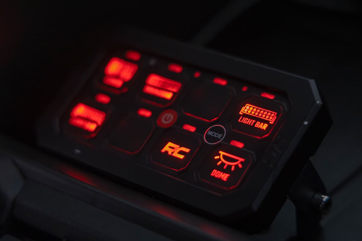 Rough Country RGB Backlit Buttons Multifunction Modes 8 Gang Switch Panel