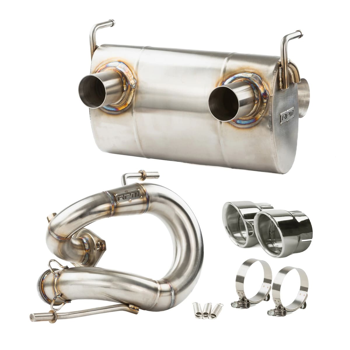 RPM Kawasaki Teryx H2 3/4 Exhaust – 2.5" Mid Pipe + Chambered Muffler/Straight or E-Valve Option