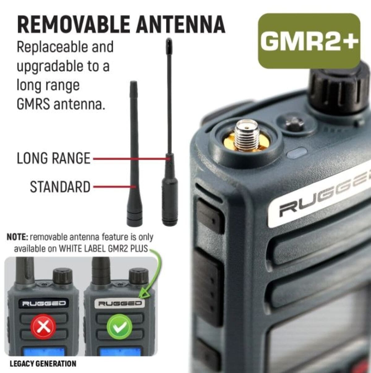Rugged Radios 2 PACK - GMR2 PLUS GMRS and FRS Two Way Handheld Radios - Safety Orange