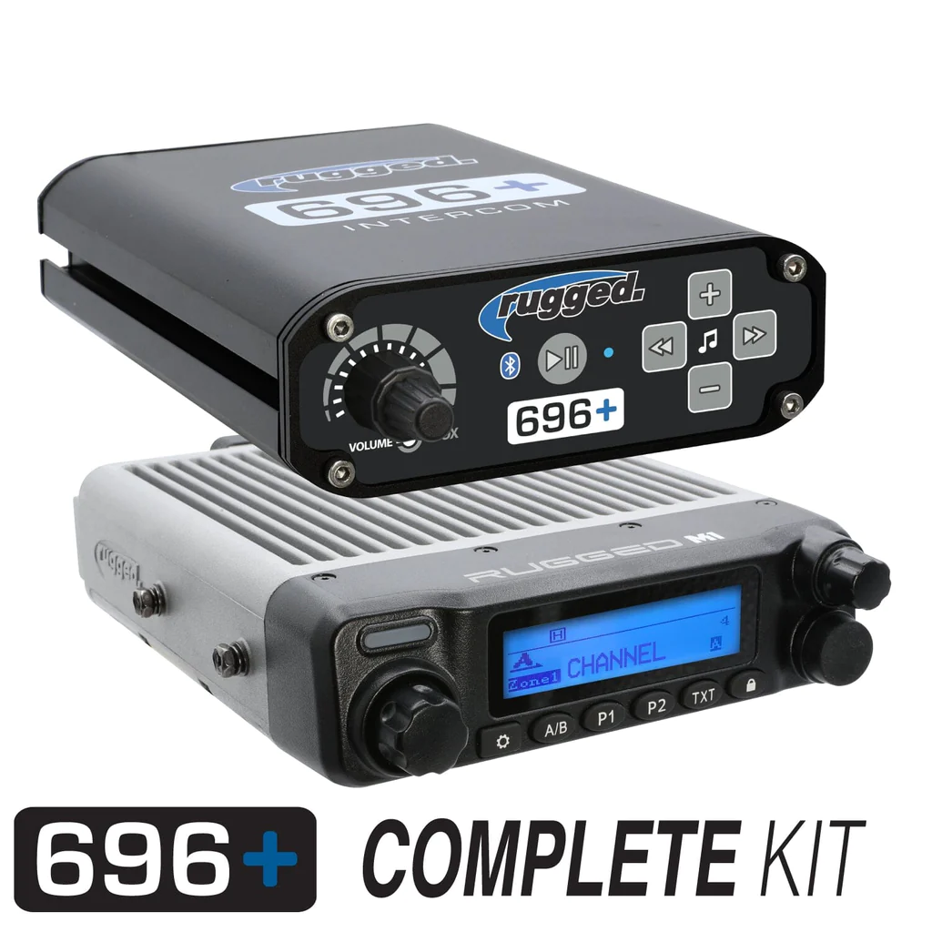 Rugged Radios 696 PLUS Complete Master Communication Kit with Intercom and 2-Way Radio