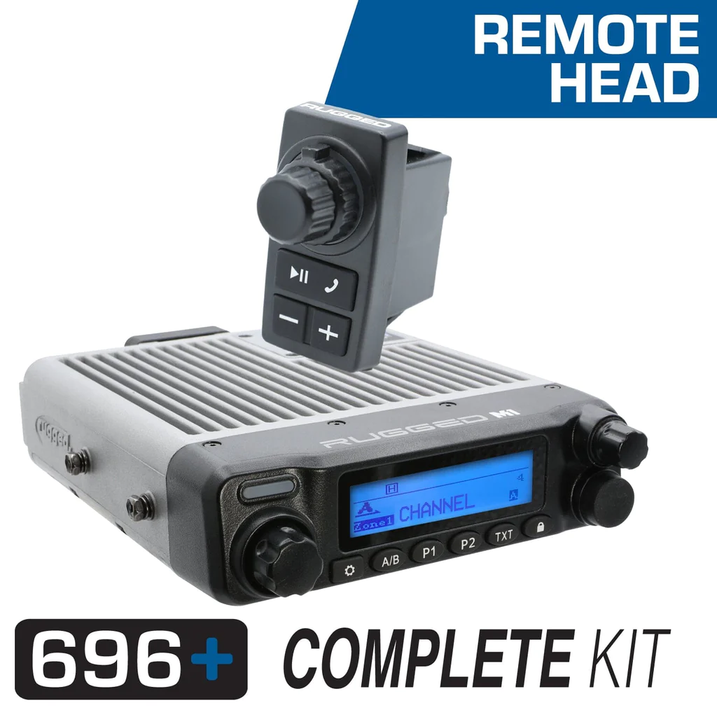 Rugged Radios 696 PLUS REMOTE HEAD Complete Master Communication Kit with Intercom and 2-Way Radio
