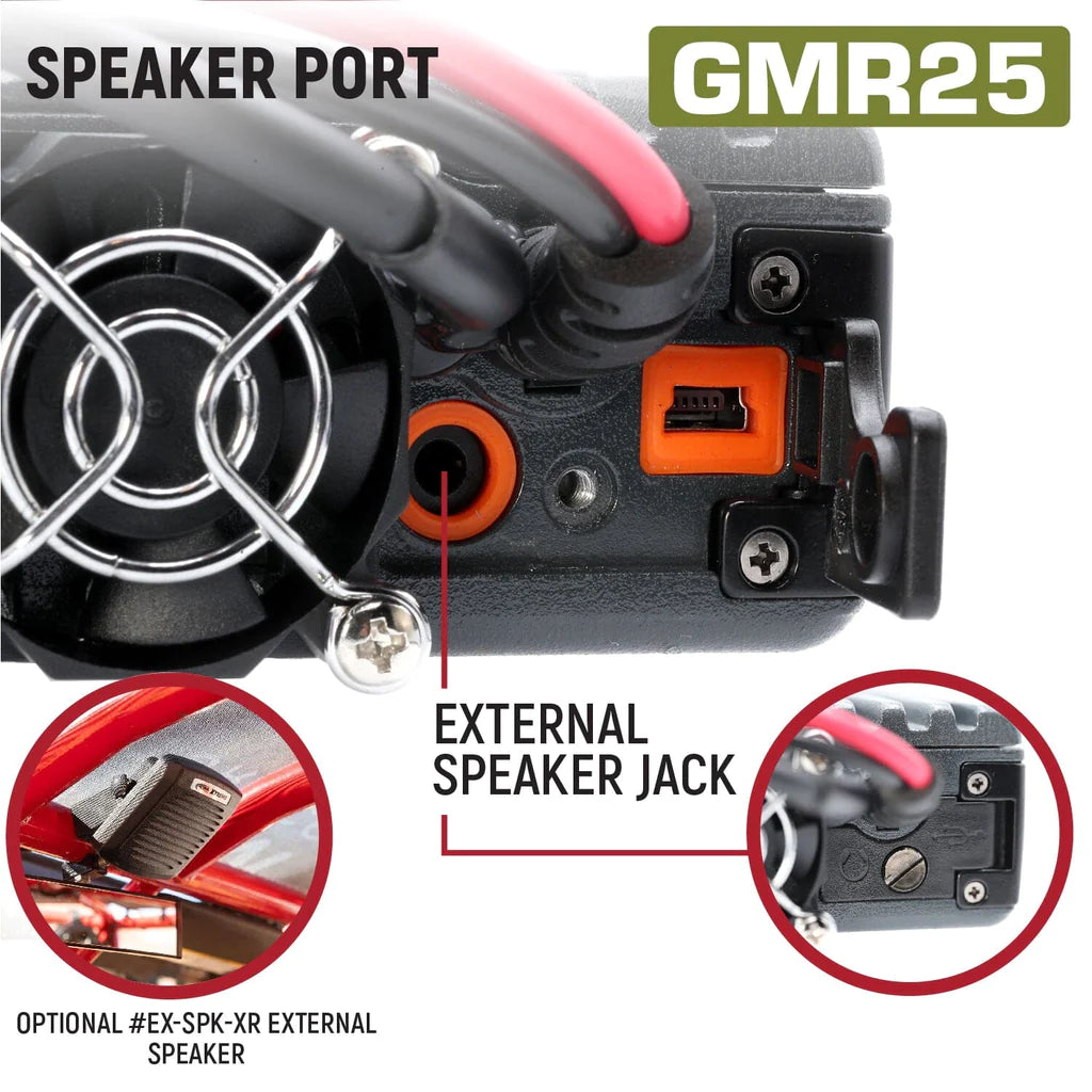 Rugged Radios Adventure Radio Kit - GMR25 Waterproof GMRS Mobile Radio Kit and External Speaker