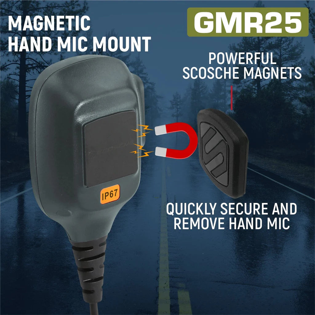 Rugged Radios Adventure Radio Kit - GMR25 Waterproof GMRS Mobile Radio Kit and External Speaker