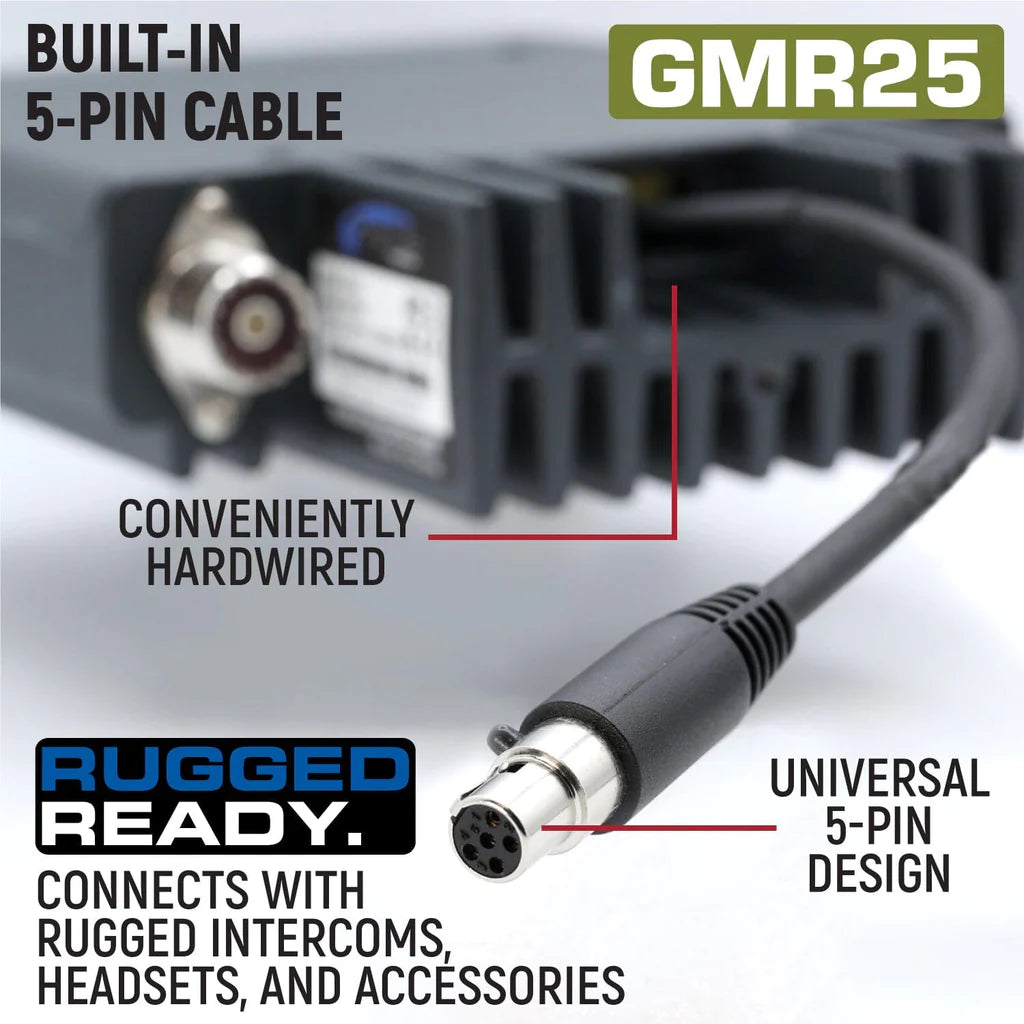 Rugged Radios Adventure Radio Kit - GMR25 Waterproof GMRS Mobile Radio Kit and External Speaker