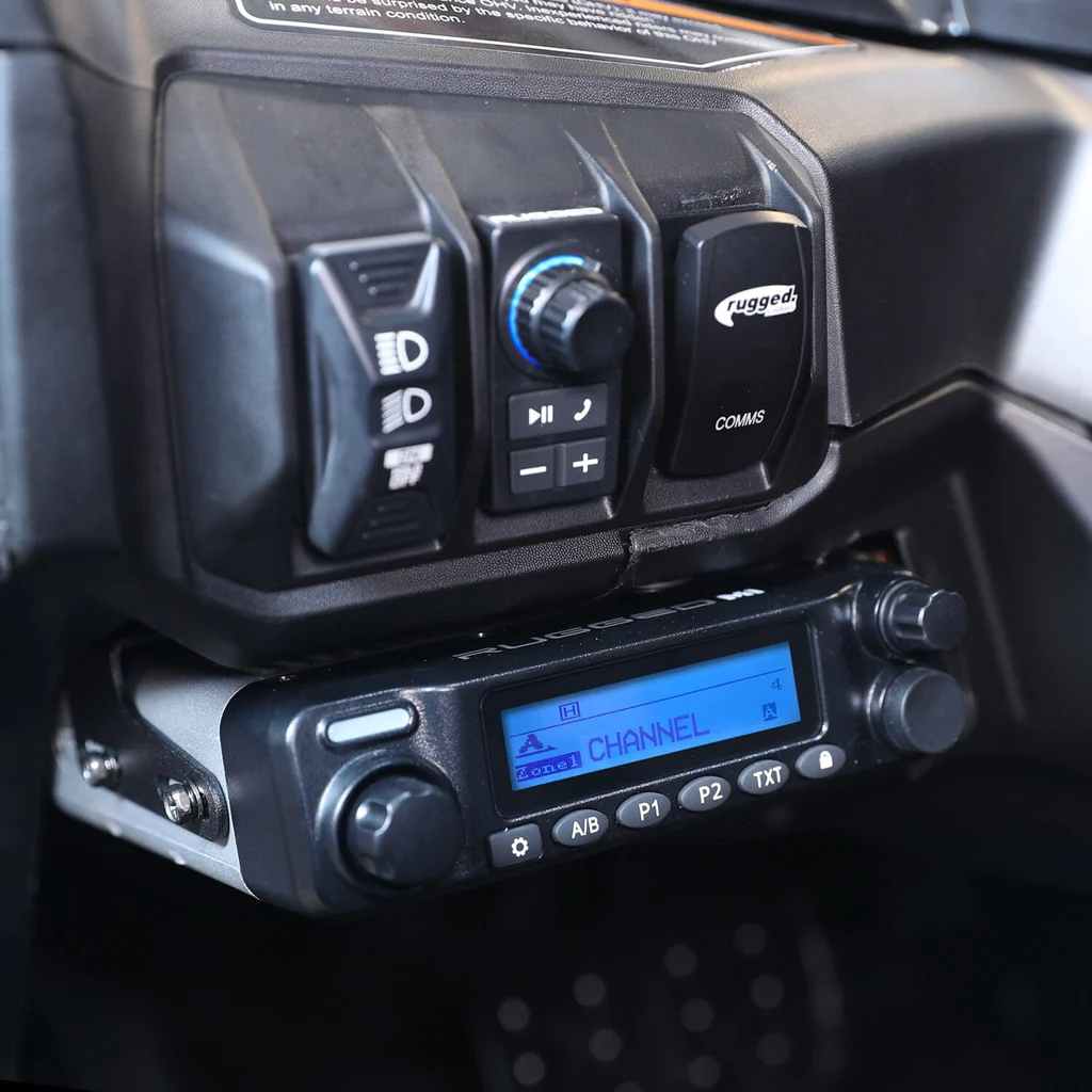 Rugged Radios Can-Am Maverick R Complete Communication Kit with Rocker Switch Intercom and 2-Way Radio