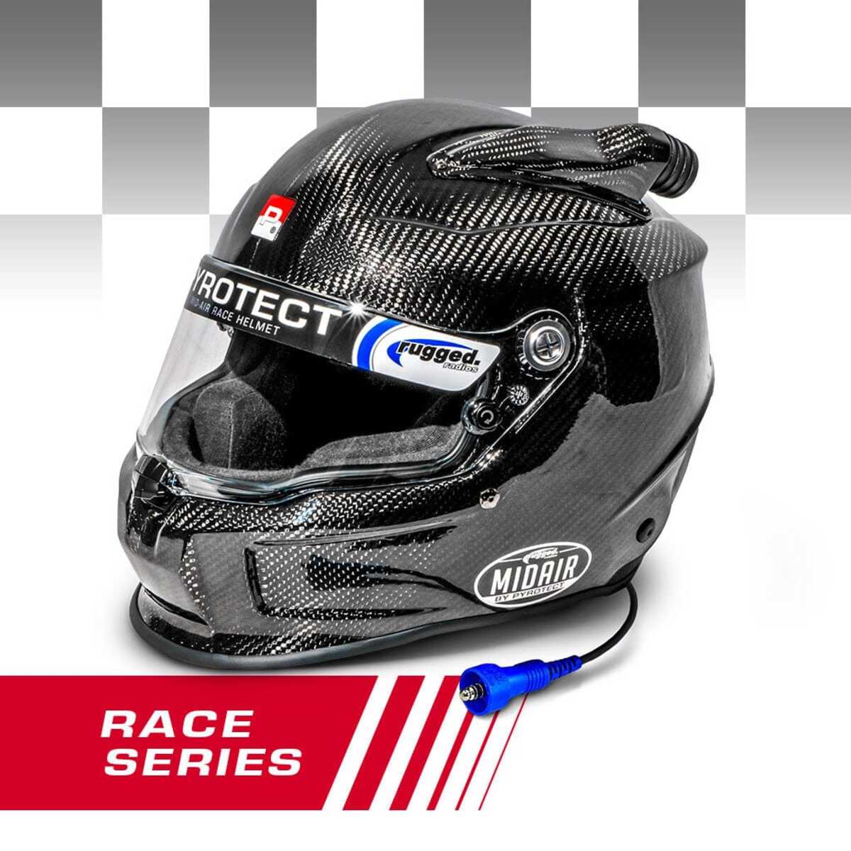 Rugged Radios Carbon SA2020 Wired Off-road Pyrotect Race Pro Airflow Mid Forced Air 3K