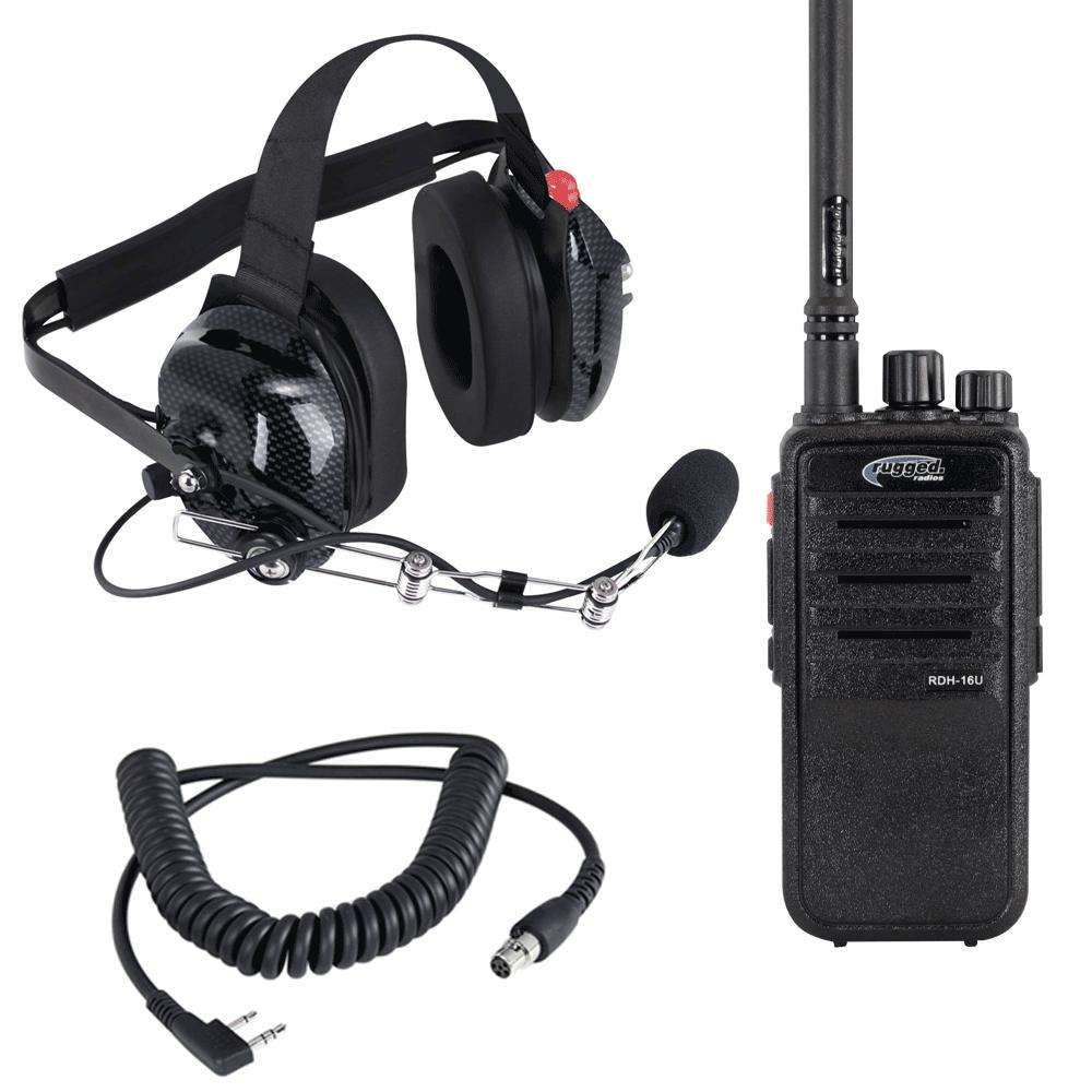 Rugged Radios Crew Chief - H42 Spotter Headset and Rugged Handheld Radio Package