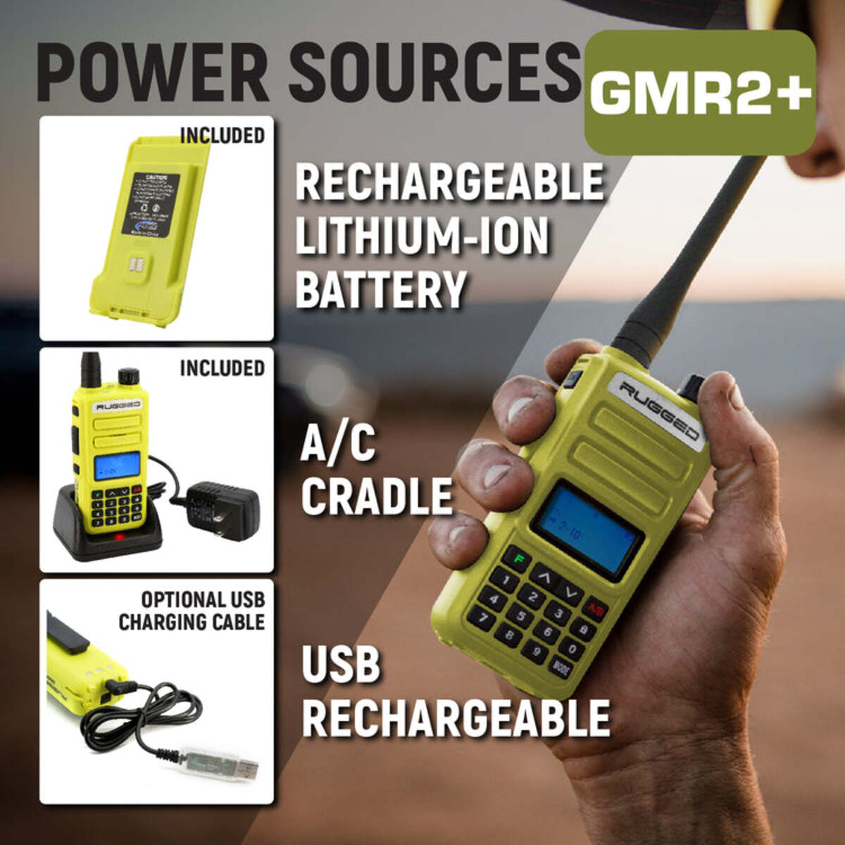 Rugged Radios GO BAG - High Visibility GMR2 PLUS Emergency Radio Bundle