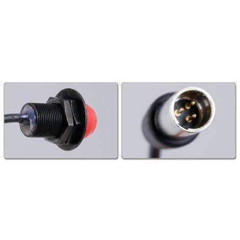 Rugged Radios Hole Mount Steering Wheel Push to Talk (PTT) with Coil Cord for Car Harnesses