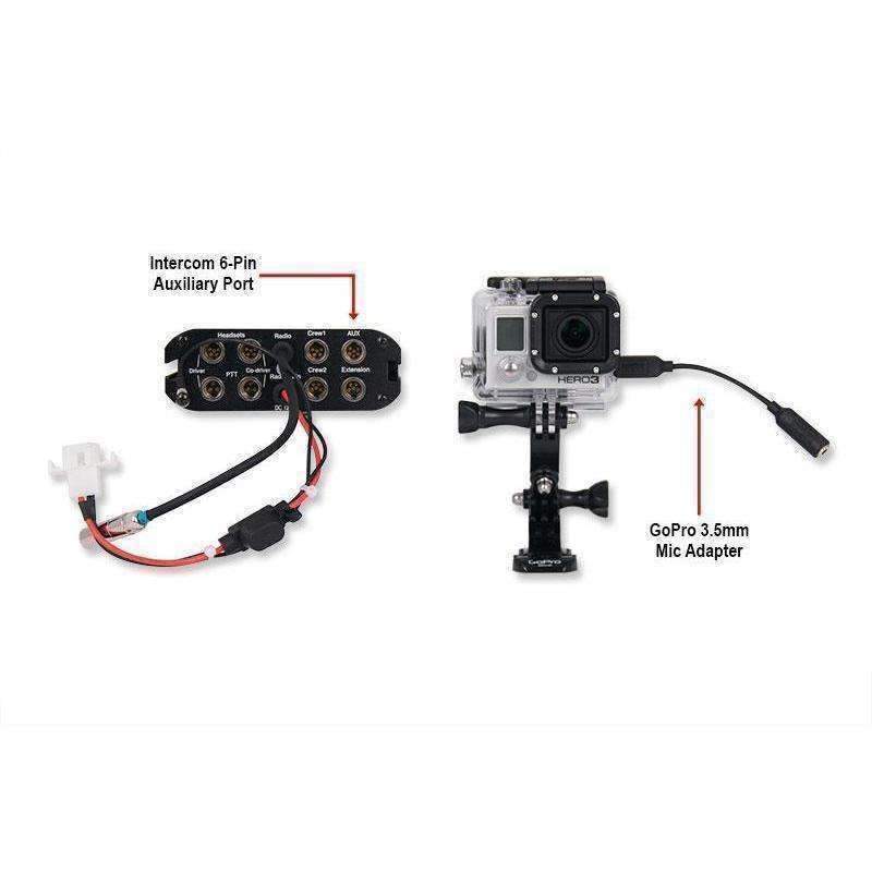 Rugged Radios Music Input and Audio Record Connect Cable for Intercom AUX Port