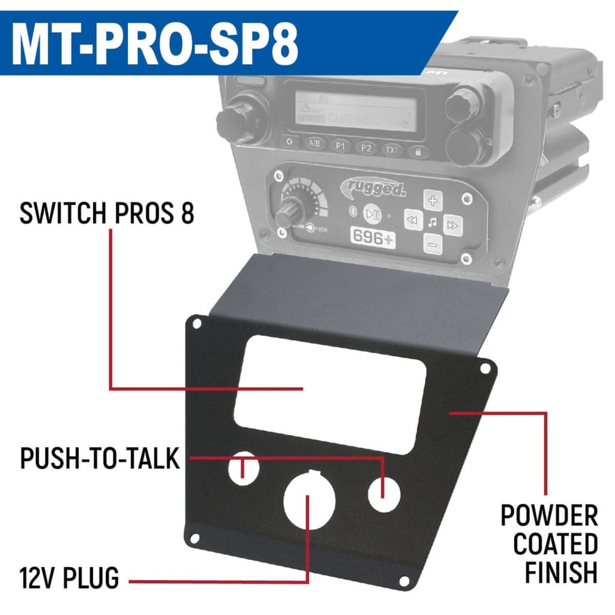 Rugged Radios Polaris RZR Pro XP/RZR Turbo R/RZR Pro R Lower Accessory Panel Dash Mount Radio & Intercom