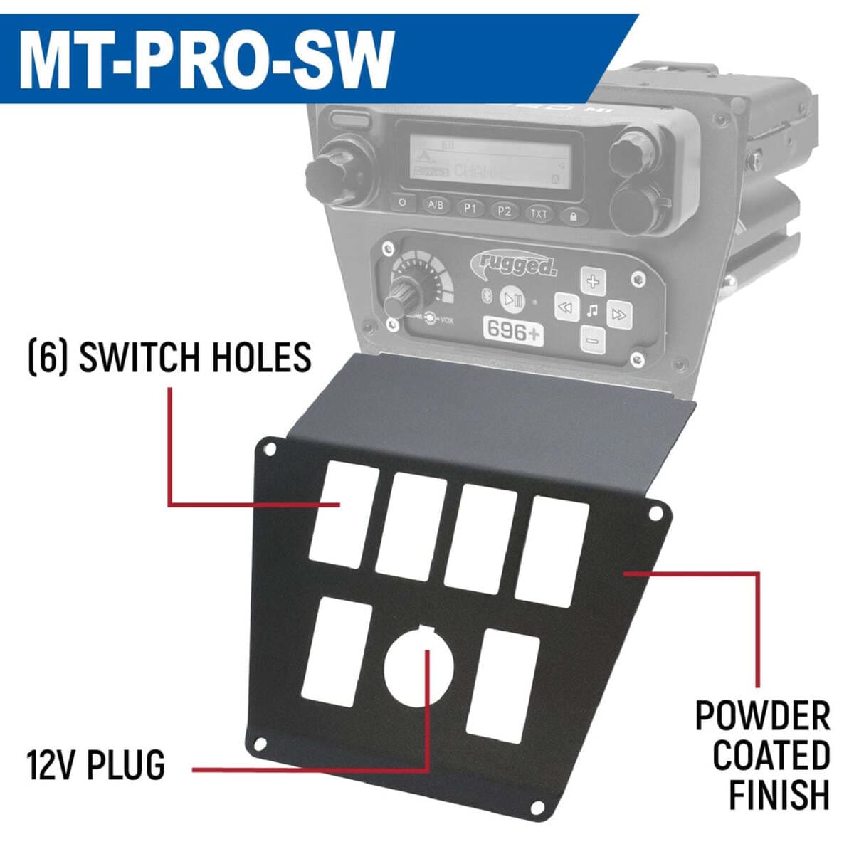 Rugged Radios Polaris RZR Pro XP/RZR Turbo R/RZR Pro R Lower Accessory Panel Dash Mount Radio & Intercom