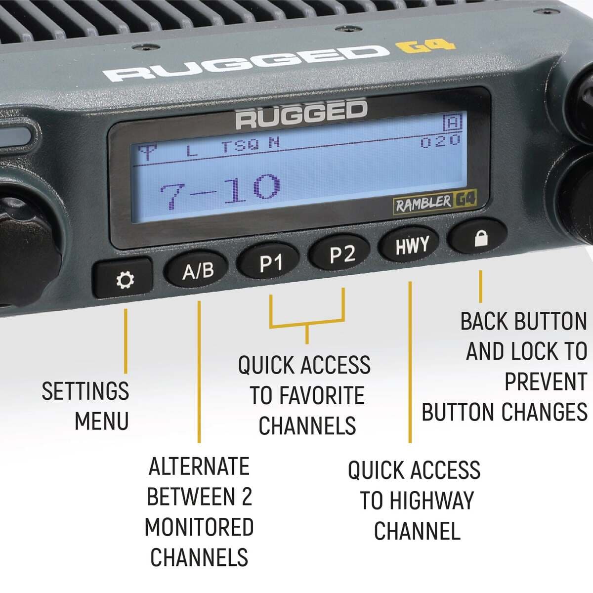 Rugged Radios Rambler G4 GMRS Mobile Radio & Antenna Kit