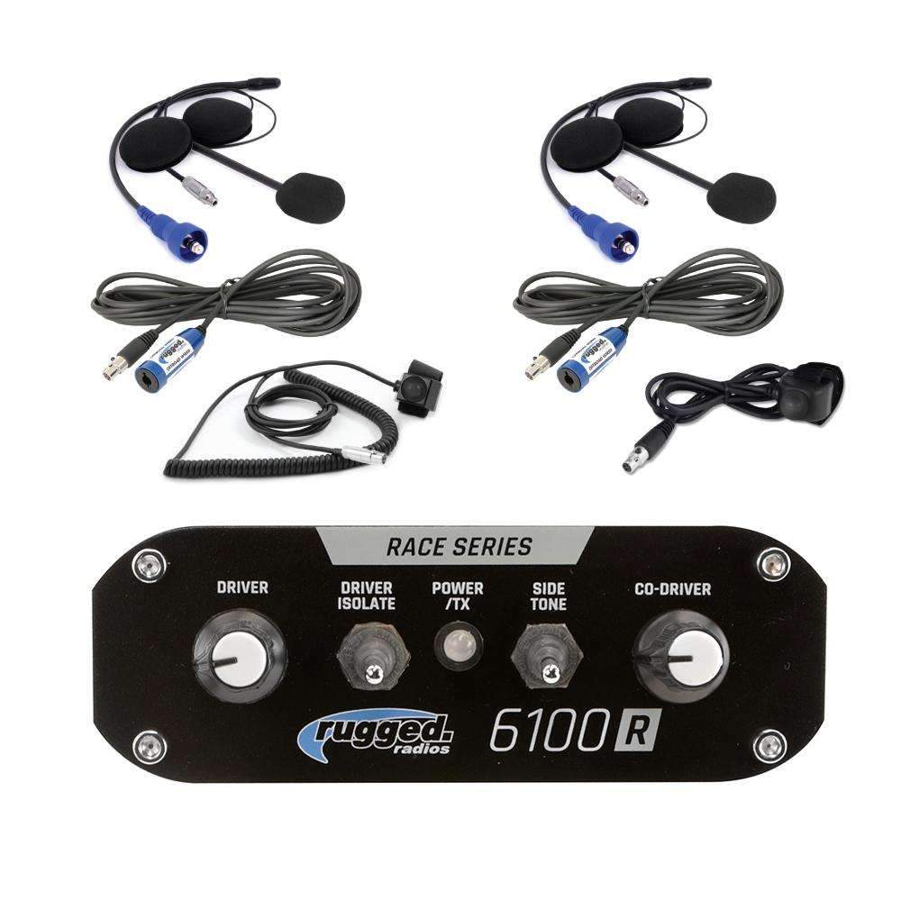Rugged Radios RRP6100 2 Person Race Intercom System with Helmet Kits